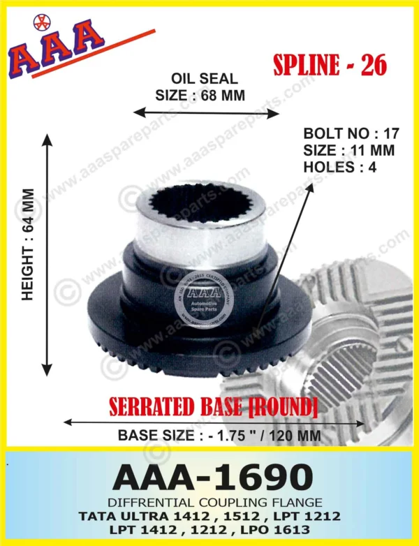 Diff Flange TATA ULTRA 1412 497 CRDI BS4 45 WB, HDLB, 39 WB , 49 WB, 53WB X-SERRATED TYPE