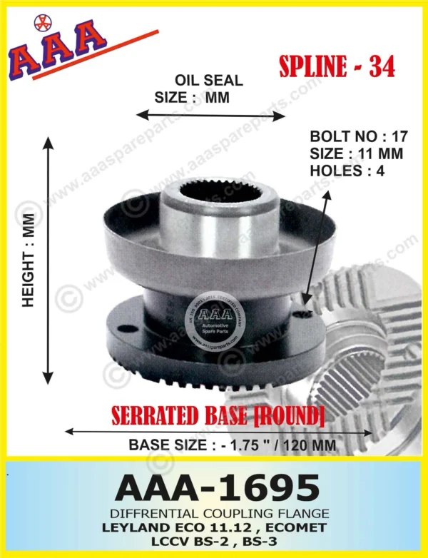 Diff Flange ASHOK LEYLAND E C0112, EC01012BSIII, EC01212, EC01012BSIV, E COMET 912, 1112, 916, AVIA  X-SERRATED TYPE