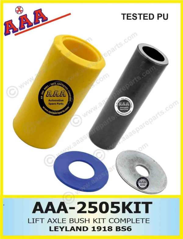 LIFT AXLE BUSH LEYLAND BS6 1918 COMPLET SET [1BUSH,1PIN ,1WASHER NYLON, 1 WASHER STEEL]