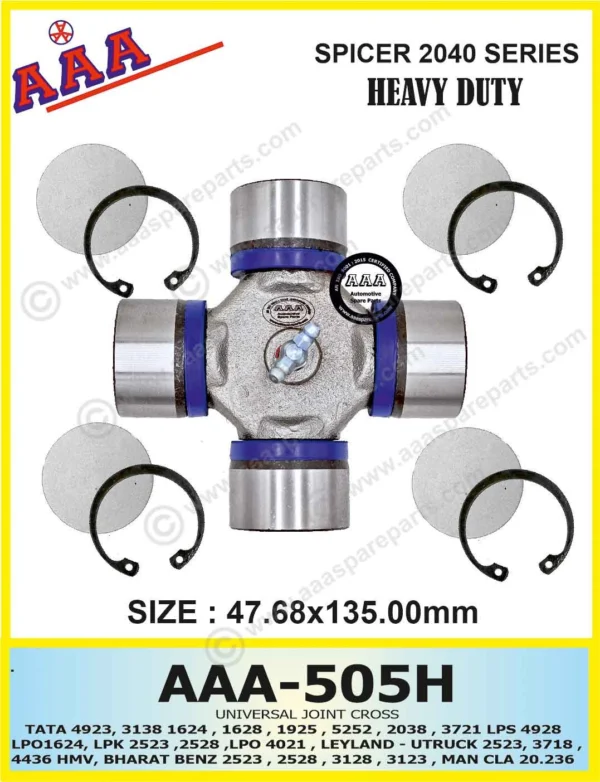 UNIVERSAL JOINT CROSS-LEYLAND TOURUS TATA-4021 , 4928 SPR2040 HEAVY DUTY