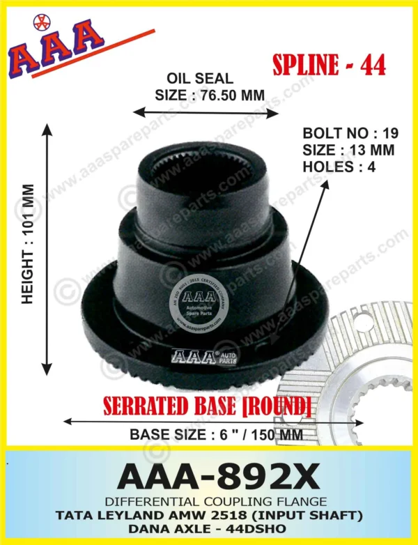 Diff Flange TATA , LEYLAND , AMW 2518 (INPUT SHAFT) DANA SPICER AXLE 44DSHO X-SERRATED TYPE